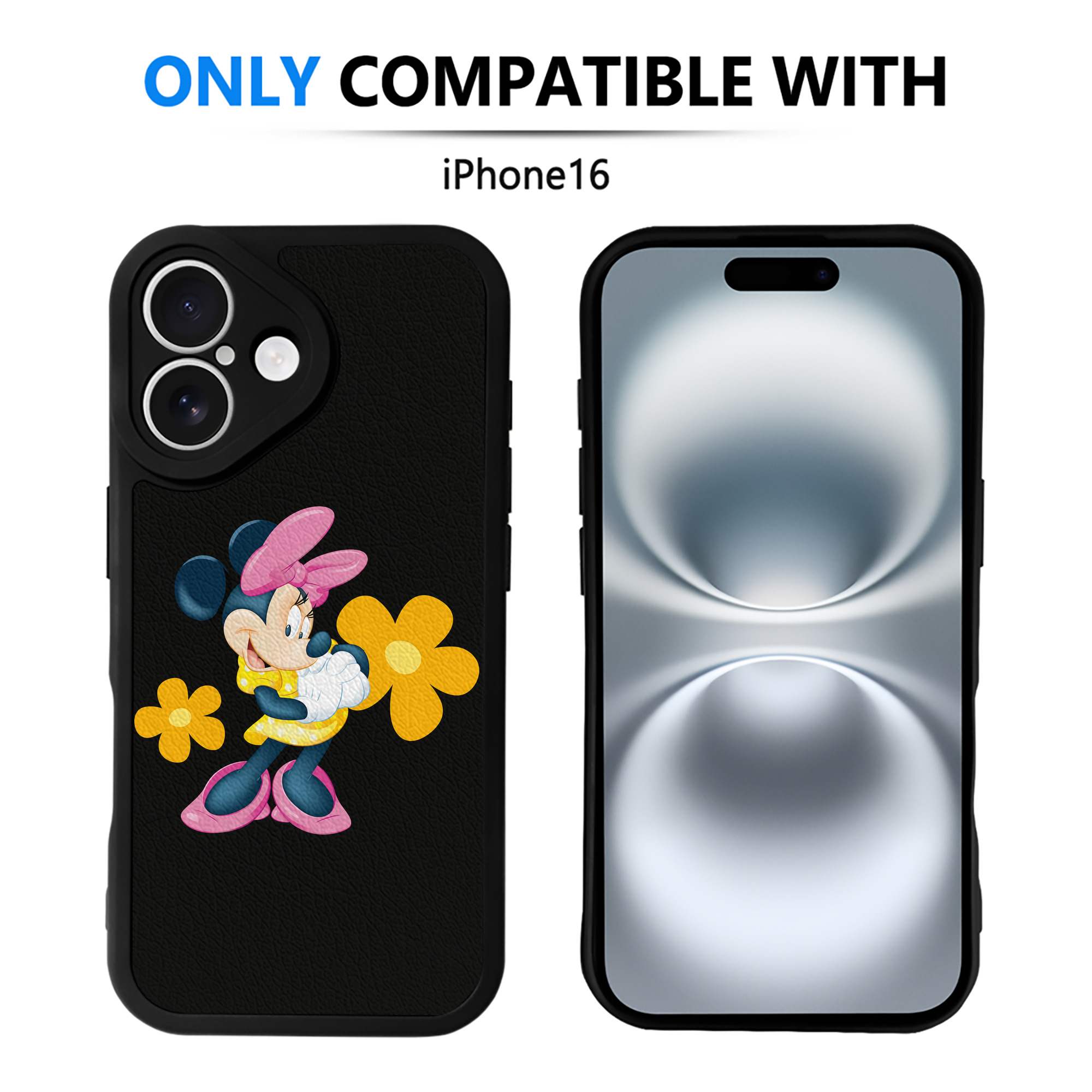 （画像用） ミッキーマウス Mickey Mouse 【iPhone 16シリーズ対応】シリコンスマホケース（レザー調） 材質：シリコン